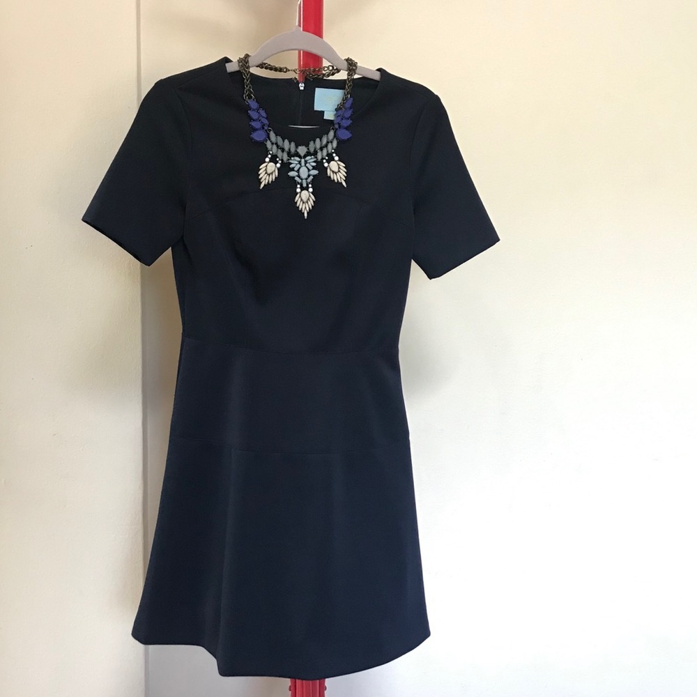 CeCe Navy Fit & Flare Dress